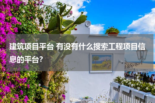 建筑项目平台 有没有什么搜索工程项目信息的平台？