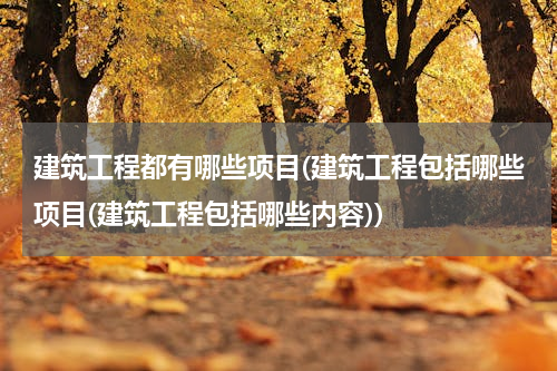 建筑工程都有哪些项目(建筑工程包括哪些项目(建筑工程包括哪些内容))