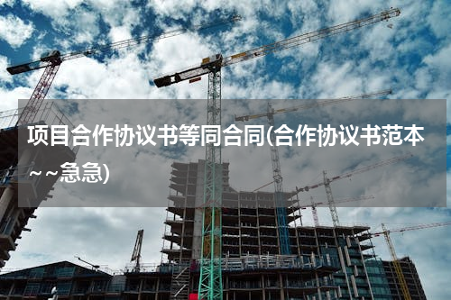 项目合作协议书等同合同(合作协议书范本~~急急)