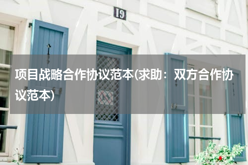 项目战略合作协议范本(求助：双方合作协议范本)