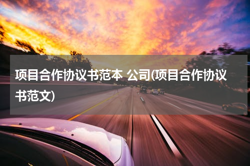 项目合作协议书范本 公司(项目合作协议书范文)