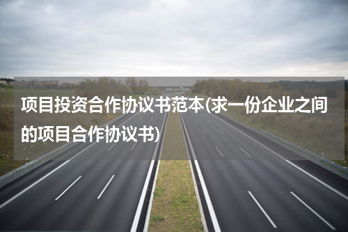 项目投资合作协议书范本(求一份企业之间的项目合作协议书)