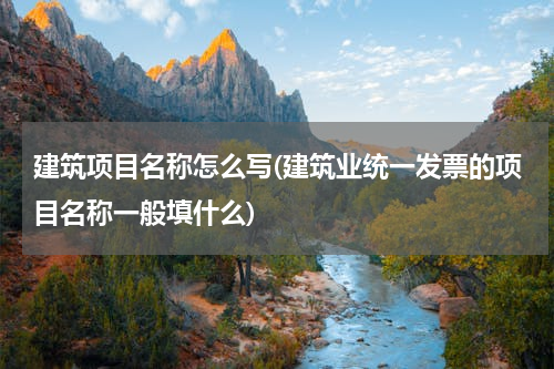 建筑项目名称怎么写(建筑业统一发票的项目名称一般填什么)