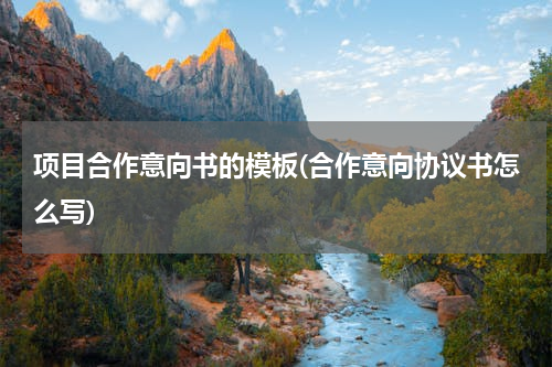 项目合作意向书的模板(合作意向协议书怎么写)