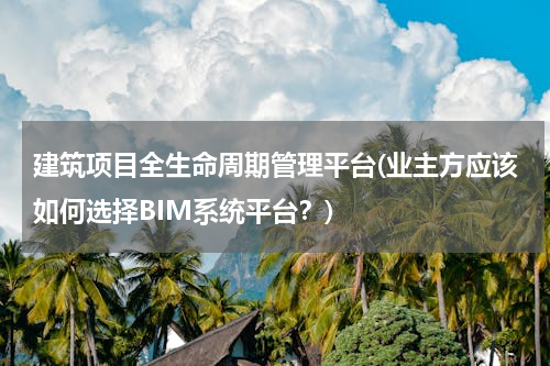 建筑项目全生命周期管理平台(业主方应该如何选择BIM系统平台？)