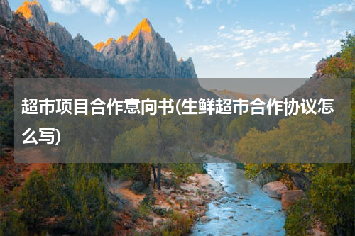超市项目合作意向书(生鲜超市合作协议怎么写)
