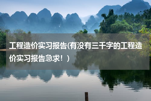 工程造价实习报告(有没有三千字的工程造价实习报告急求！)