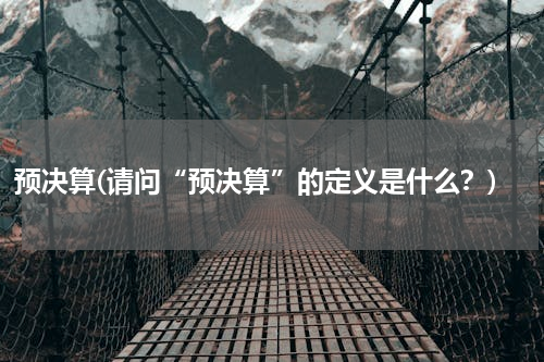 预决算(请问“预决算”的定义是什么？)
