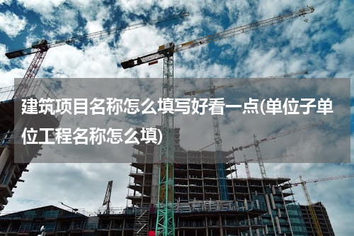 建筑项目名称怎么填写好看一点(单位子单位工程名称怎么填)
