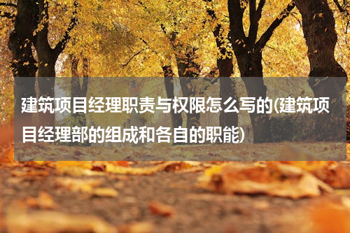 建筑项目经理职责与权限怎么写的(建筑项目经理部的组成和各自的职能)
