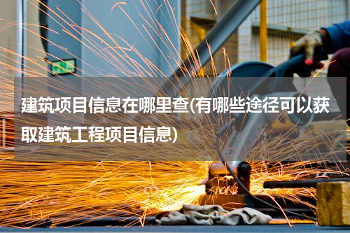 建筑项目信息在哪里查(有哪些途径可以获取建筑工程项目信息)