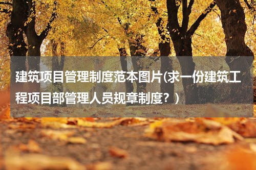 建筑项目管理制度范本图片(求一份建筑工程项目部管理人员规章制度？)