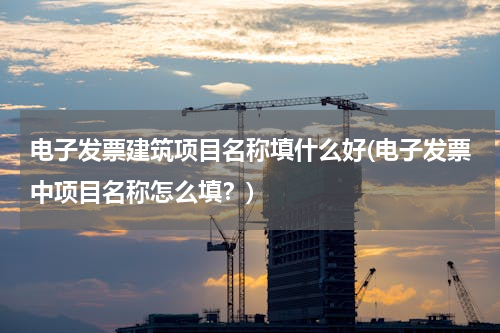 电子发票建筑项目名称填什么好(电子发票中项目名称怎么填？)