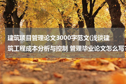 建筑项目管理论文3000字范文(浅谈建筑工程成本分析与控制 管理毕业论文怎么写？)