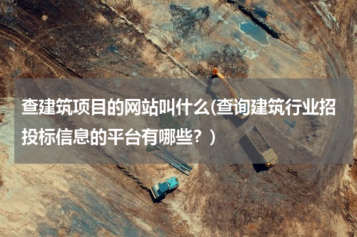 查建筑项目的网站叫什么(查询建筑行业招投标信息的平台有哪些？)