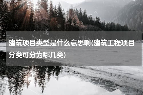 建筑项目类型是什么意思啊(建筑工程项目分类可分为哪几类)