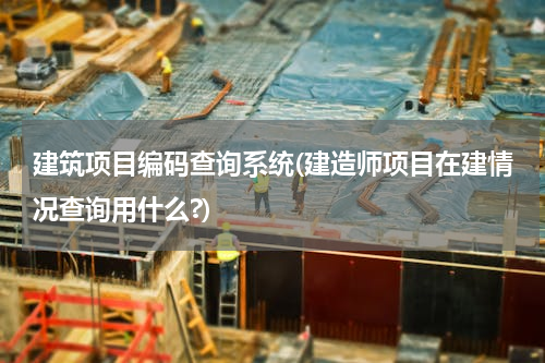 建筑项目编码查询系统(建造师项目在建情况查询用什么?)