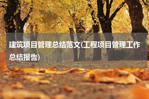 建筑项目管理总结范文(工程项目管理工作总结报告)